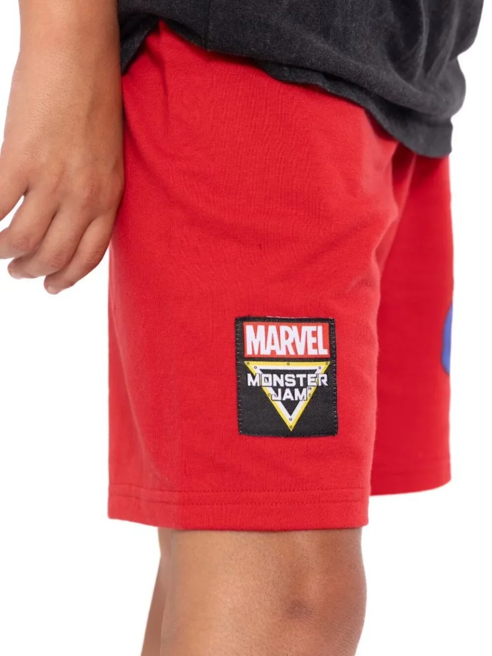 Marvel Monster Jam Boys 2 Piece Outfit Set Spider-Man Tee Shorts Large 10/12